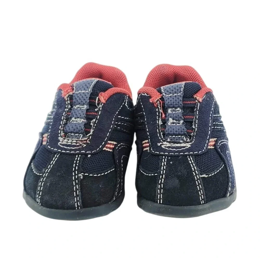 Teeny Toes Infant Boys Navy Blue Red Skid Resistant Sneakers Size‎ 2
